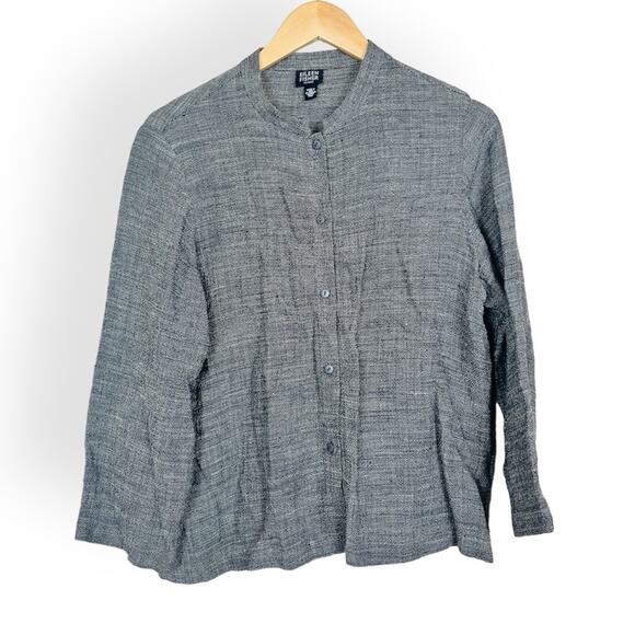 Eileen Fisher Women's Organic Classic Collared Button Down Shirt Red Size Petite Small